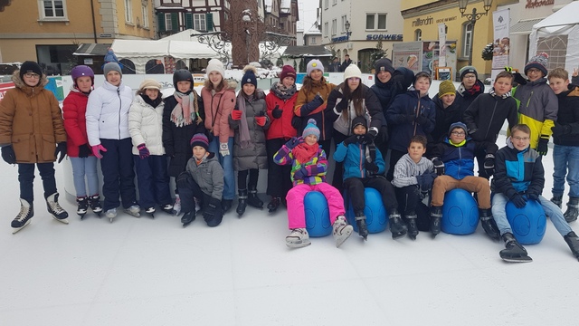 Die Klasse 6A an der Eisbahn. Foto: Körkel