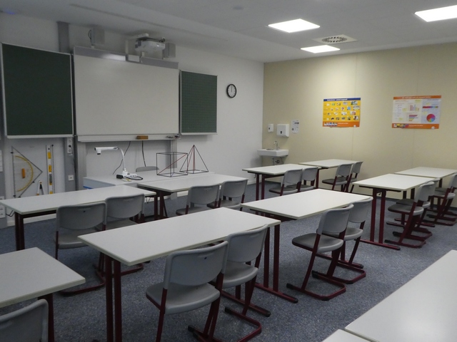 Leeres Klassenzimmer vor der Prüfung. Foto:HZG